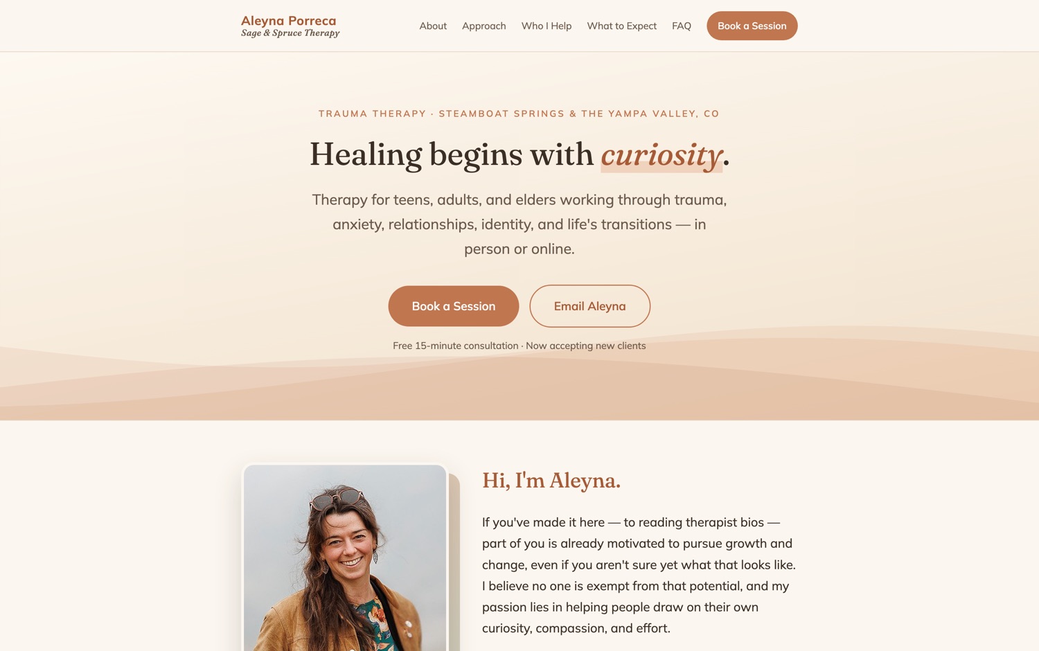 Aleyna Porreca therapy website